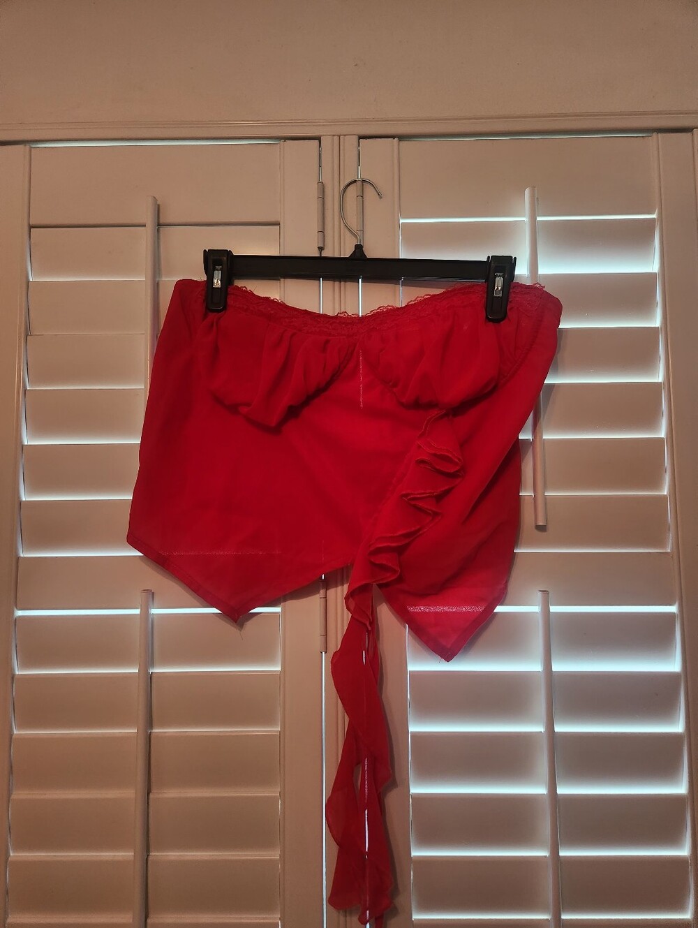 Brand New Red Ruffle Bandeau Top